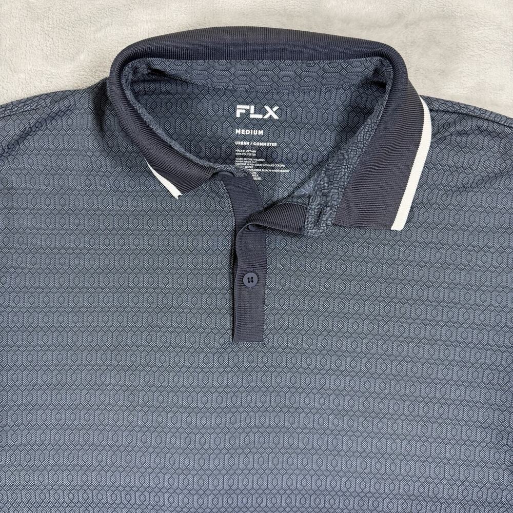 FLX Polo Mens Size Medium Urban Commuter Short Sleeve Golf
